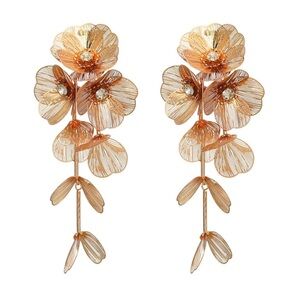 Zara famous Kate earrings gold Floral Drop Earrings
